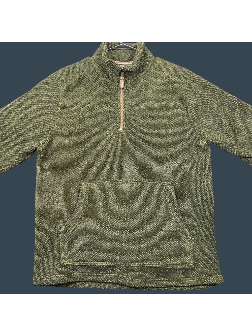 Telluride Clothing Company Green Sherpa Quarter-Zip Pullover Sweater Mens Medium